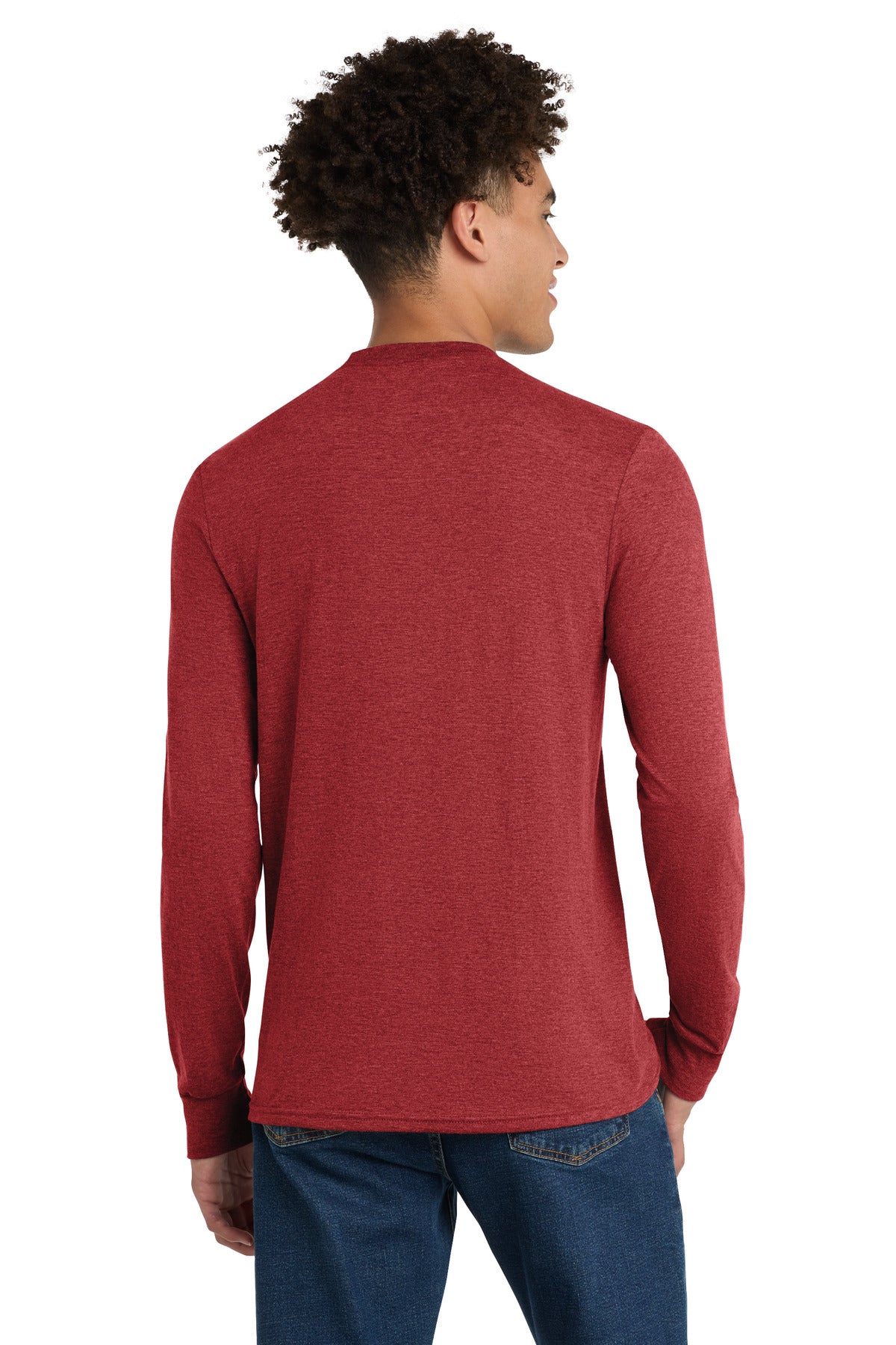 District Perfect Tri Long Sleeve Tee - Red Frost