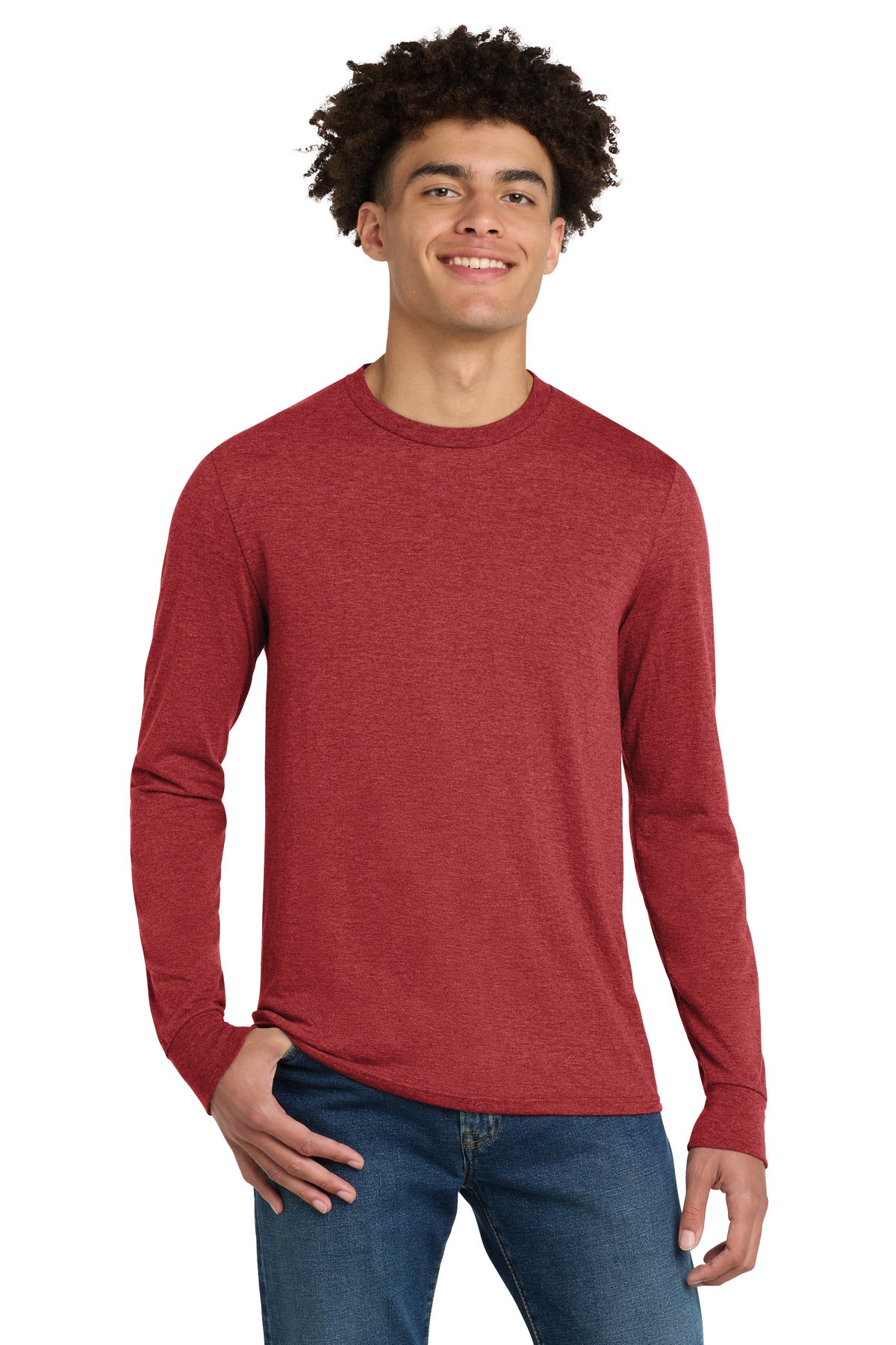 District Perfect Tri Long Sleeve Tee - Red Frost