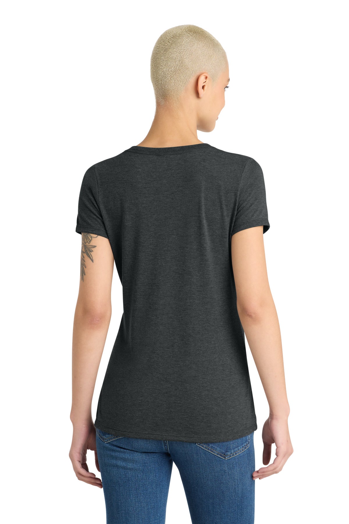 District Women's Perfect Tri V-Neck Tee - Black Frost