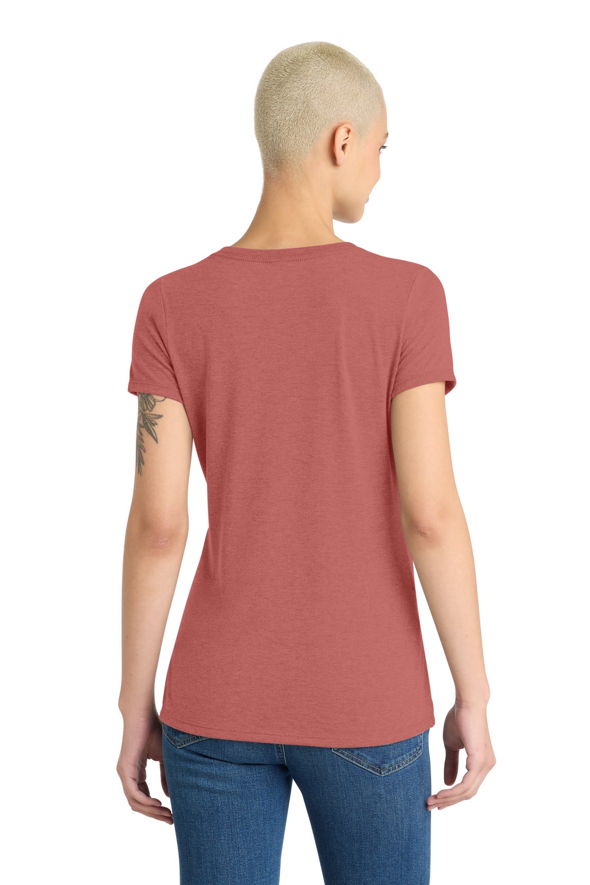 District Women's Perfect Tri V-Neck Tee - Blush Frost