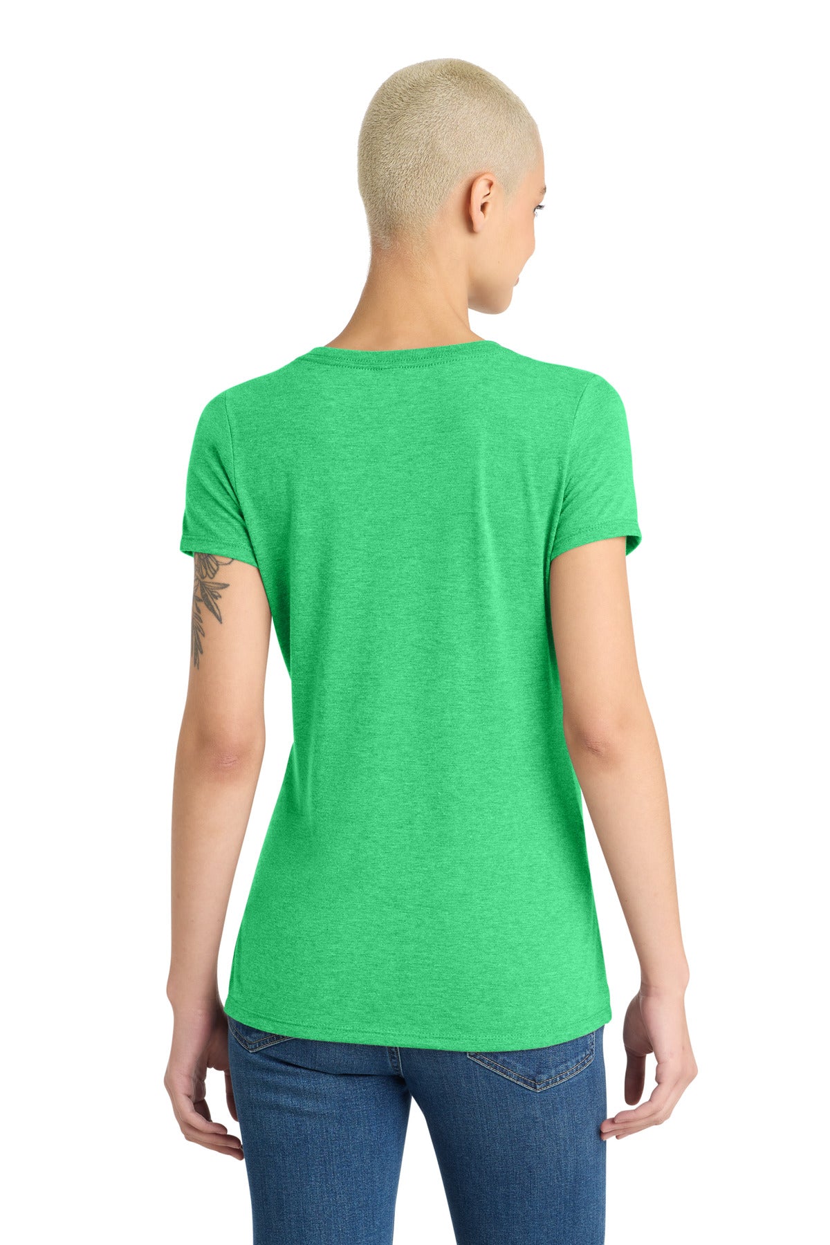 District Women's Perfect Tri V-Neck Tee - Green Frost