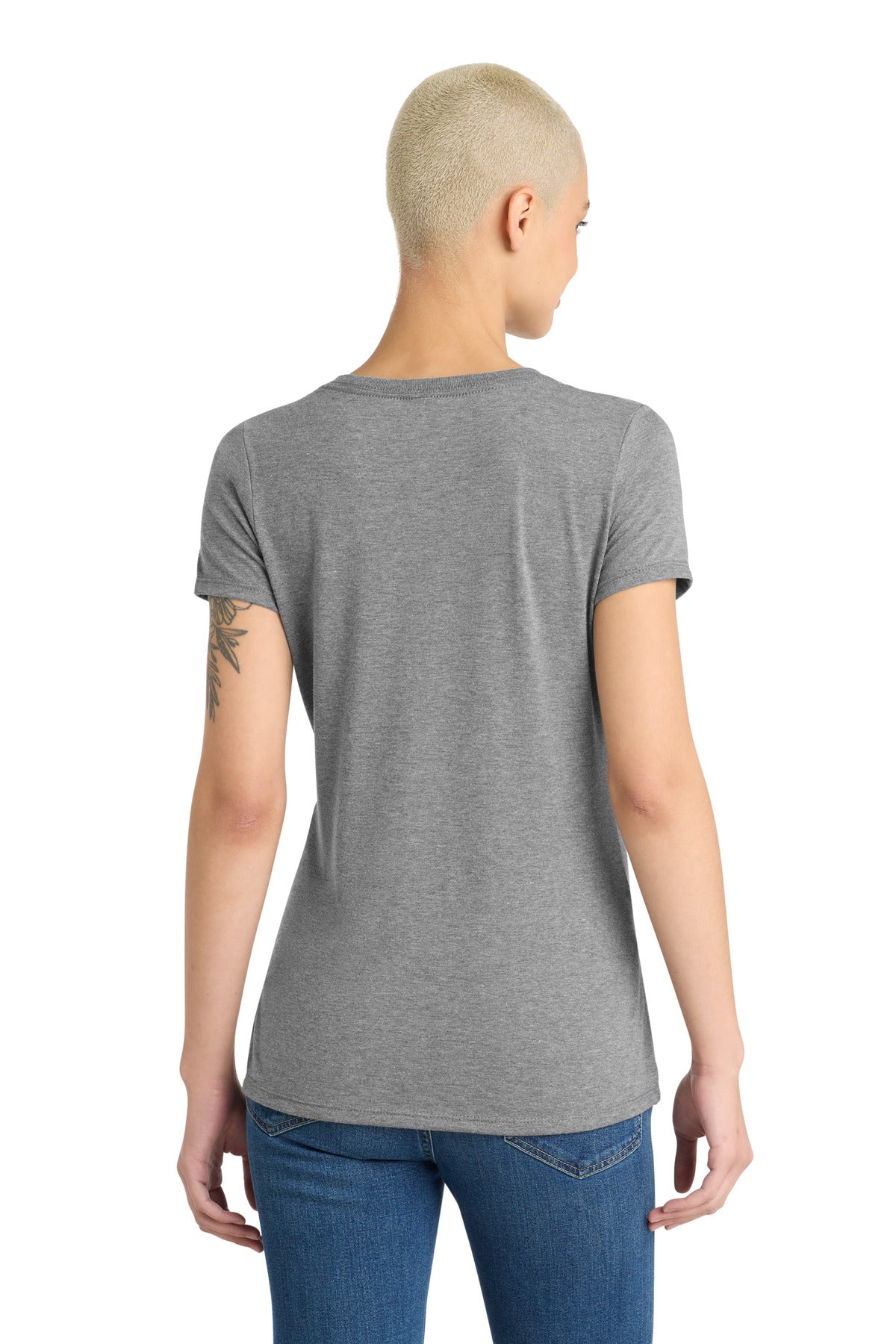 District Women's Perfect Tri V-Neck Tee - Grey Frost