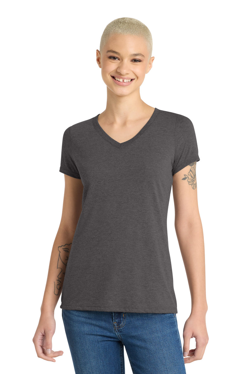 District Women's Perfect Tri V-Neck Tee - Heathered Charcoal