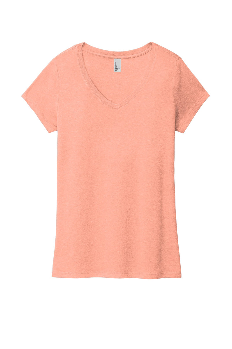 District Women's Perfect Tri V-Neck Tee - Heathered Dusty Peach