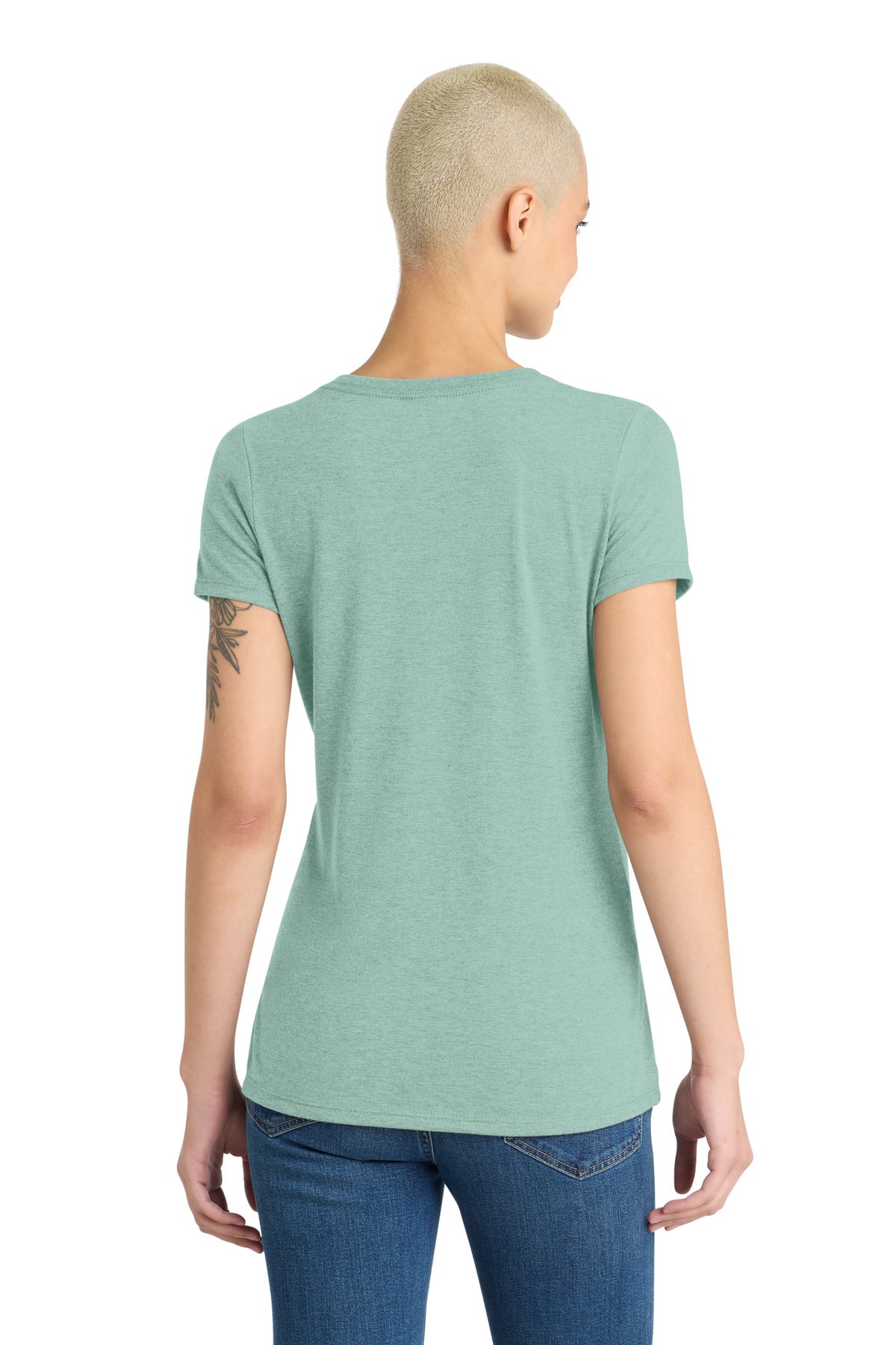 District Women's Perfect Tri V-Neck Tee - Heathered Dusty Sage