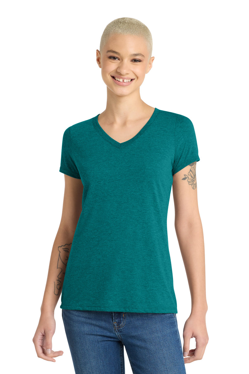 District Women's Perfect Tri V-Neck Tee - Heathered Teal