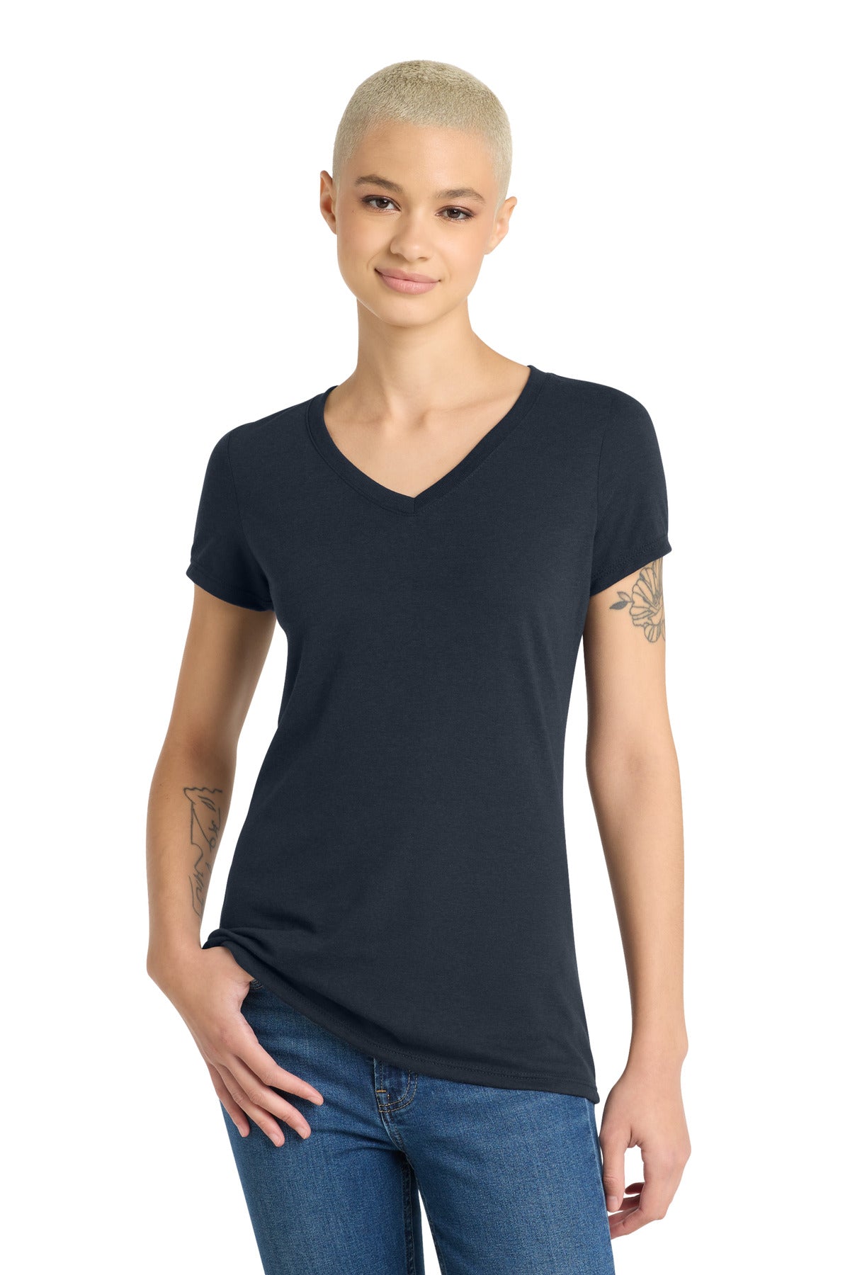 District Women's Perfect Tri V-Neck Tee - New Navy