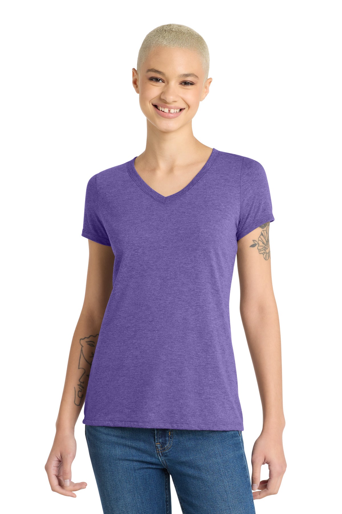 District Women's Perfect Tri V-Neck Tee - Purple Frost