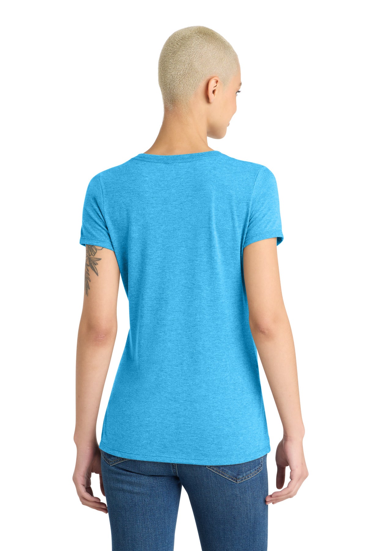 District Women's Perfect Tri V-Neck Tee - Turquoise Frost
