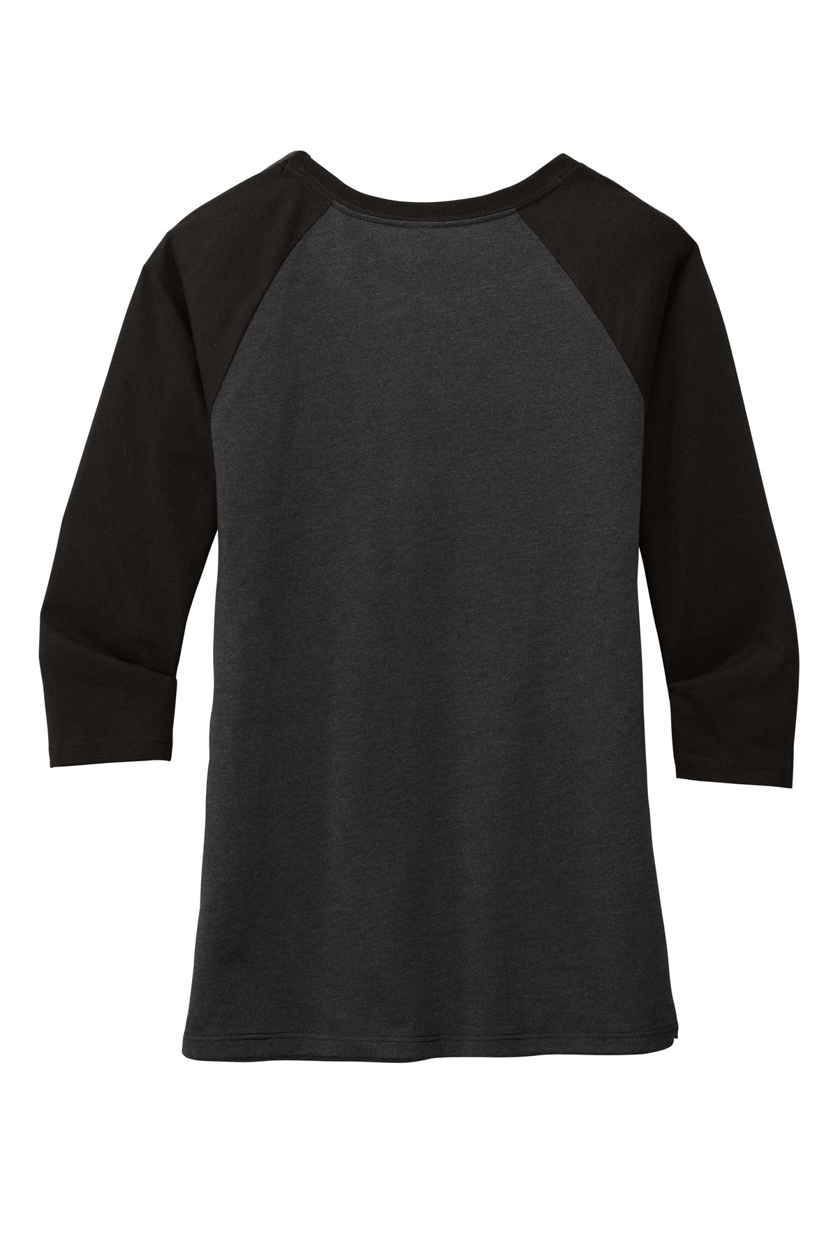 District Women's Perfect Tri 3/4-Sleeve Raglan - Black/ Black Frost