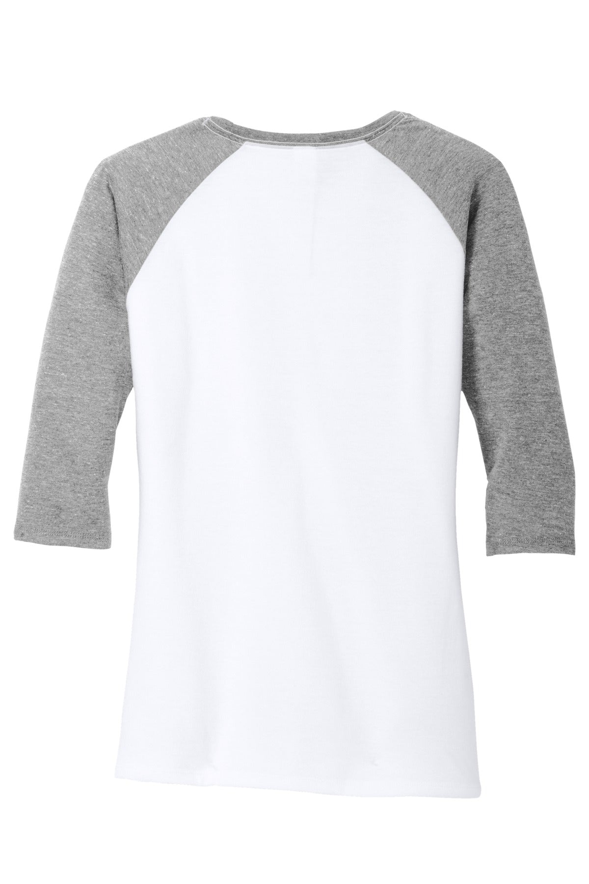 District Women's Perfect Tri 3/4-Sleeve Raglan - Grey Frost/ White