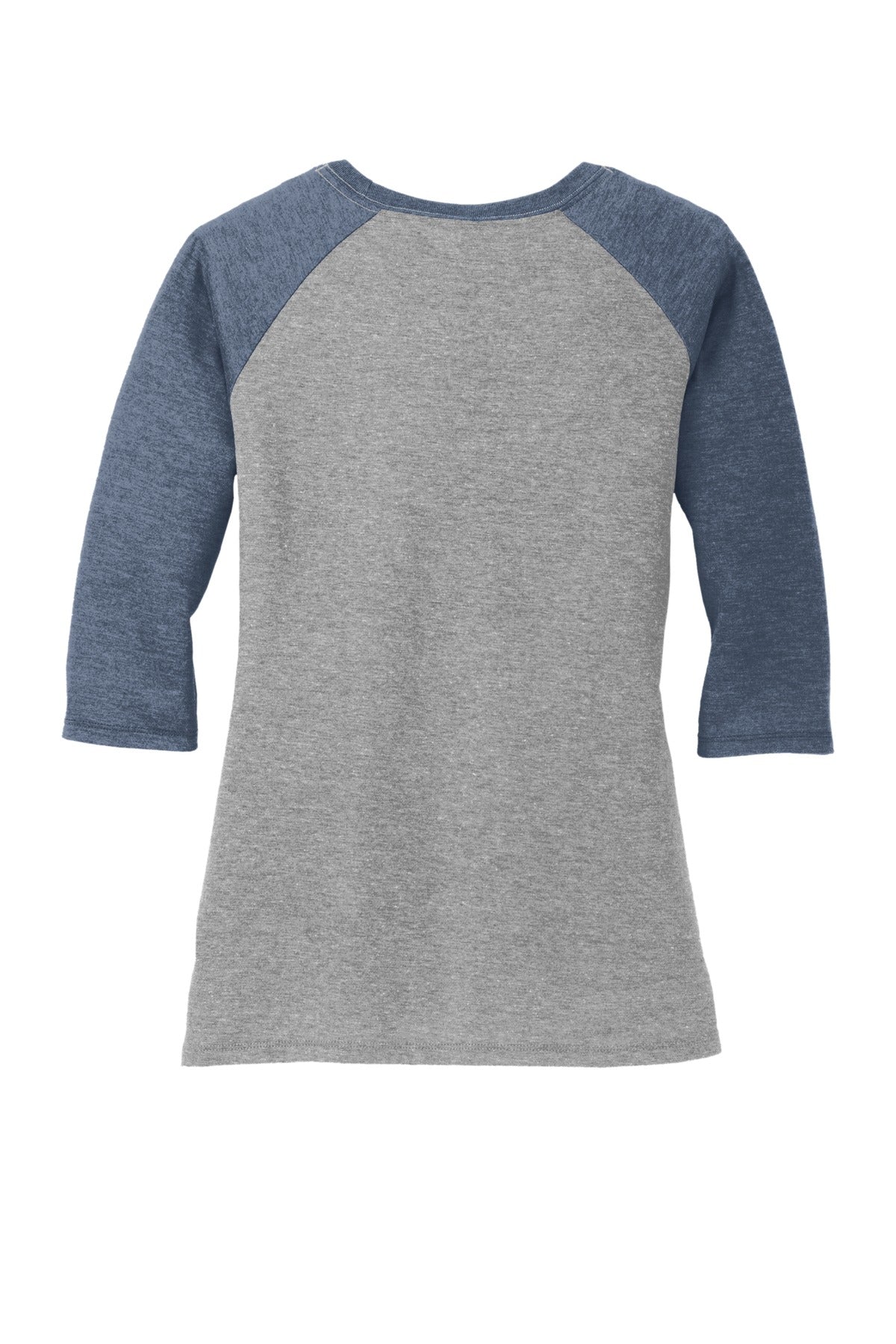 District Women's Perfect Tri 3/4-Sleeve Raglan - Navy Frost/ Grey Frost