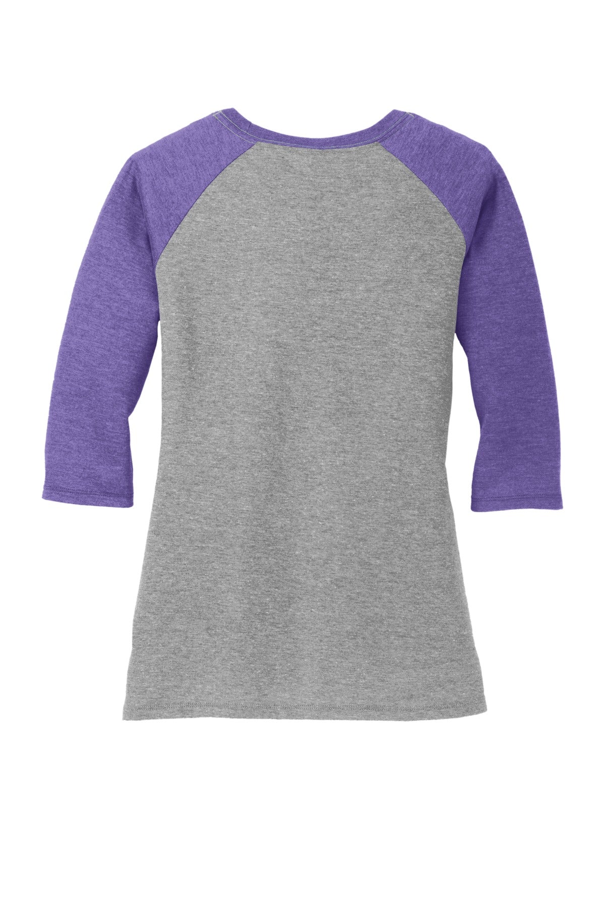 District Women's Perfect Tri 3/4-Sleeve Raglan - Purple Frost/ Grey Frost
