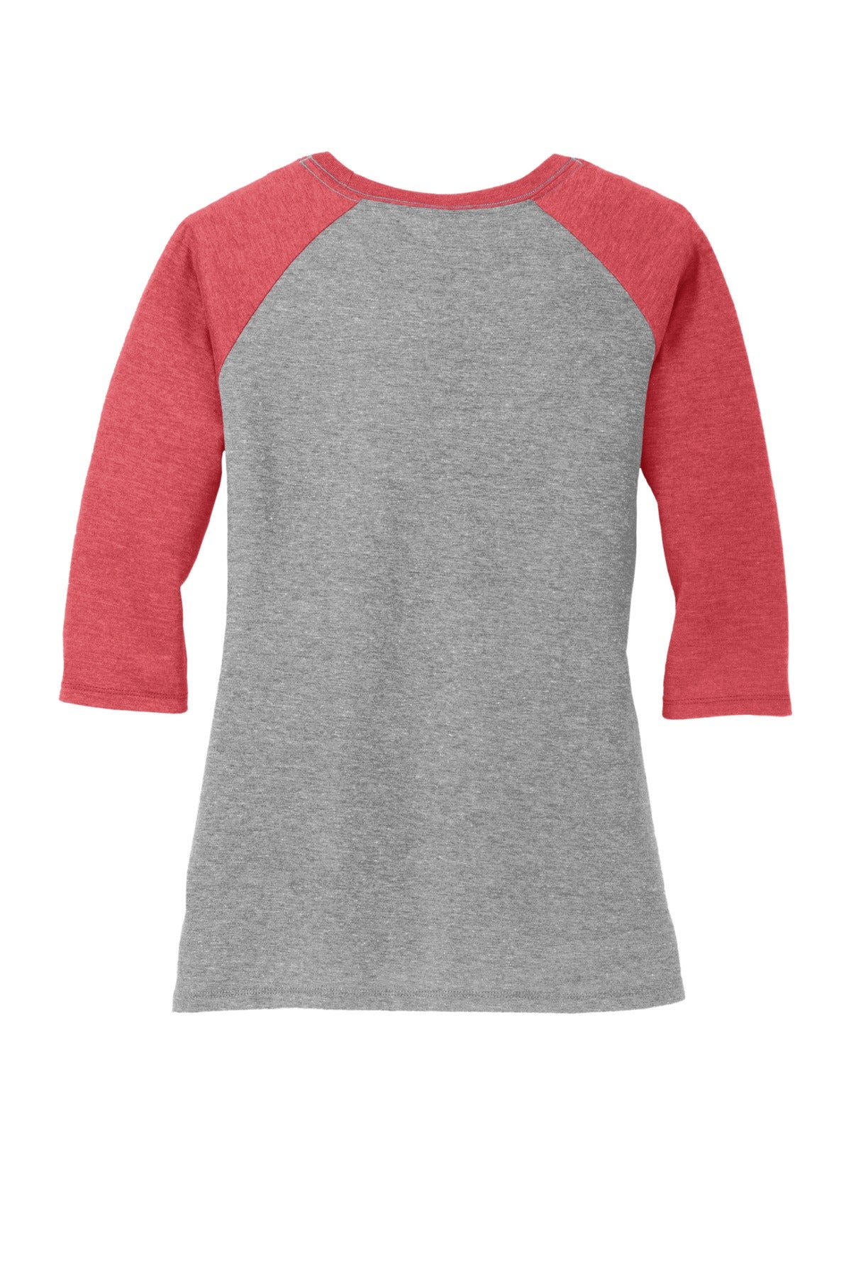 District Women's Perfect Tri 3/4-Sleeve Raglan - Red Frost/ Grey Frost
