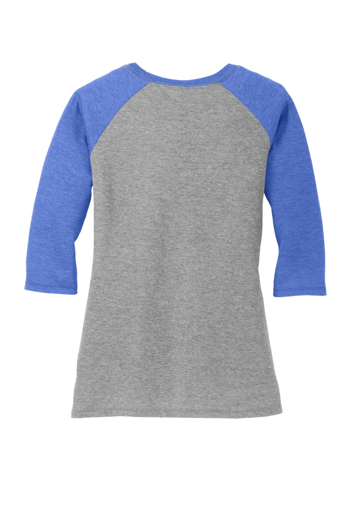 District Women's Perfect Tri 3/4-Sleeve Raglan - Royal Frost/ Grey Frost