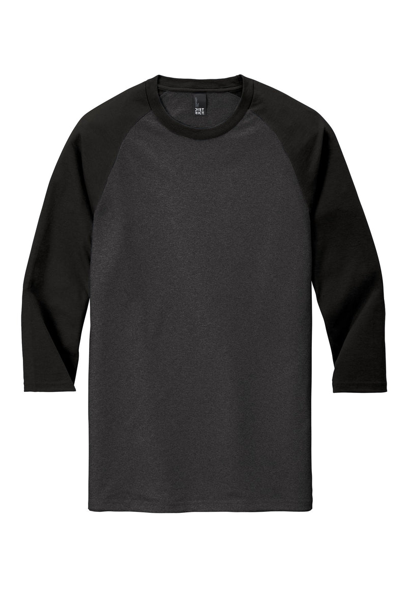 District  Perfect Tri 3/4-Sleeve Raglan - Black/ Black Frost