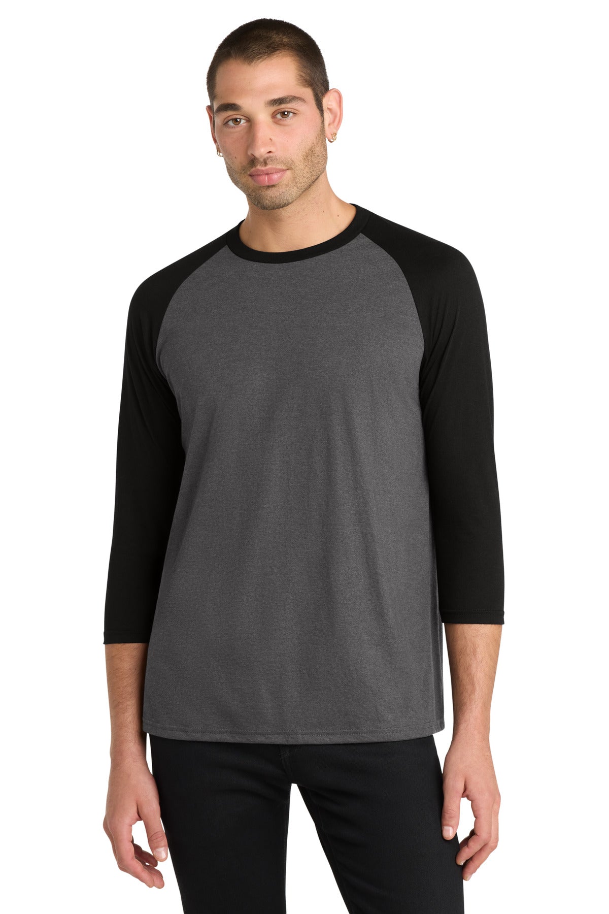 District  Perfect Tri 3/4-Sleeve Raglan - Black/ Black Frost