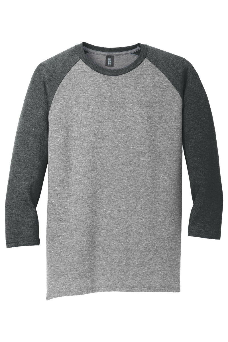 District  Perfect Tri 3/4-Sleeve Raglan - Black Frost/ Grey Frost