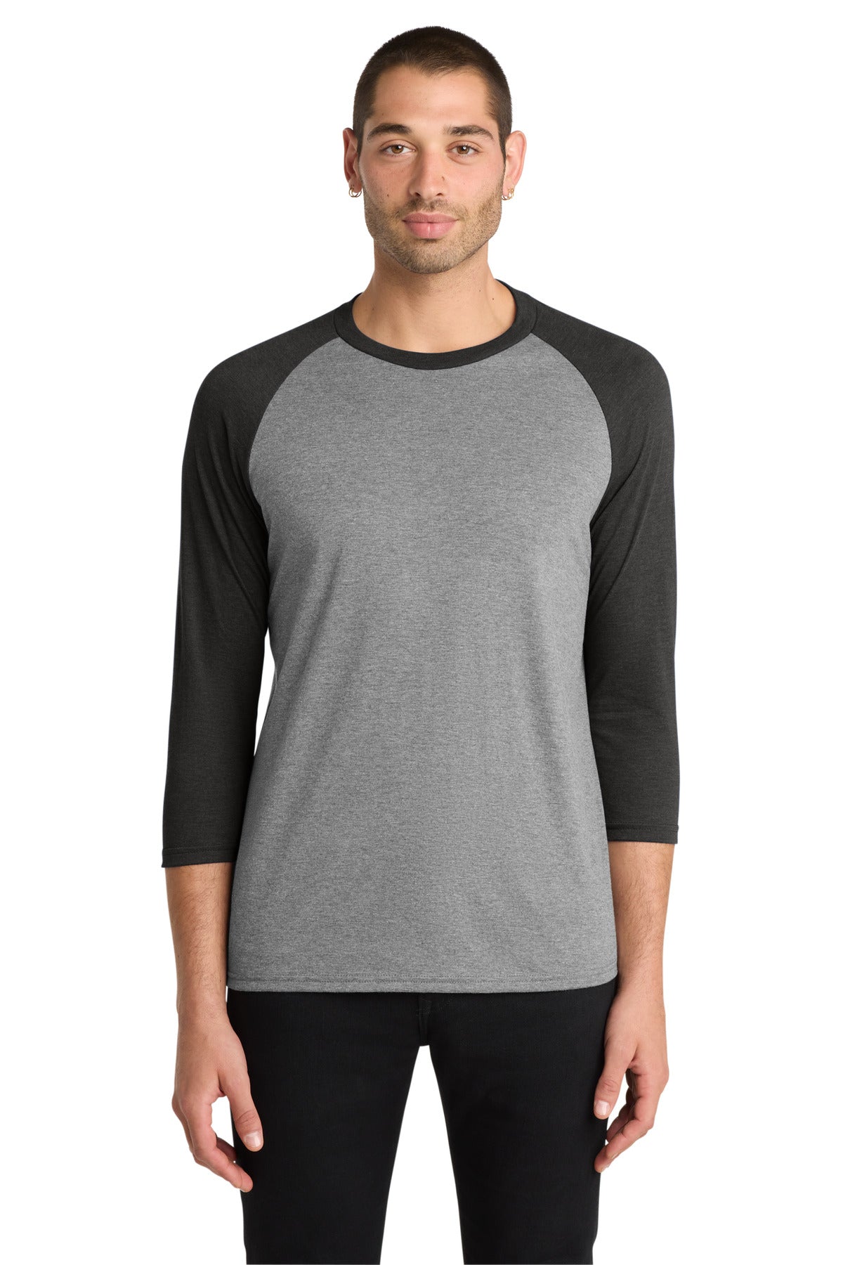District  Perfect Tri 3/4-Sleeve Raglan - Black Frost/ Grey Frost