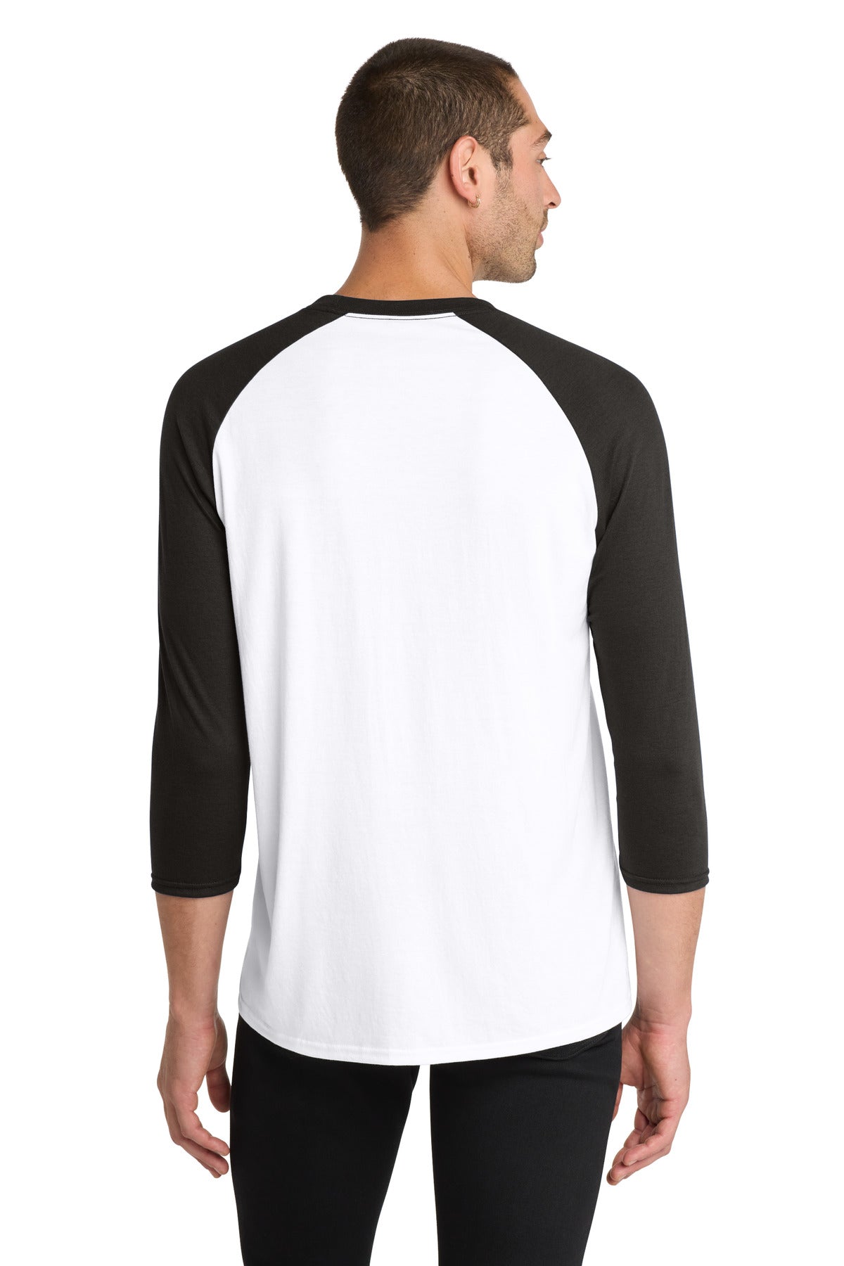 District  Perfect Tri 3/4-Sleeve Raglan - Black/ White