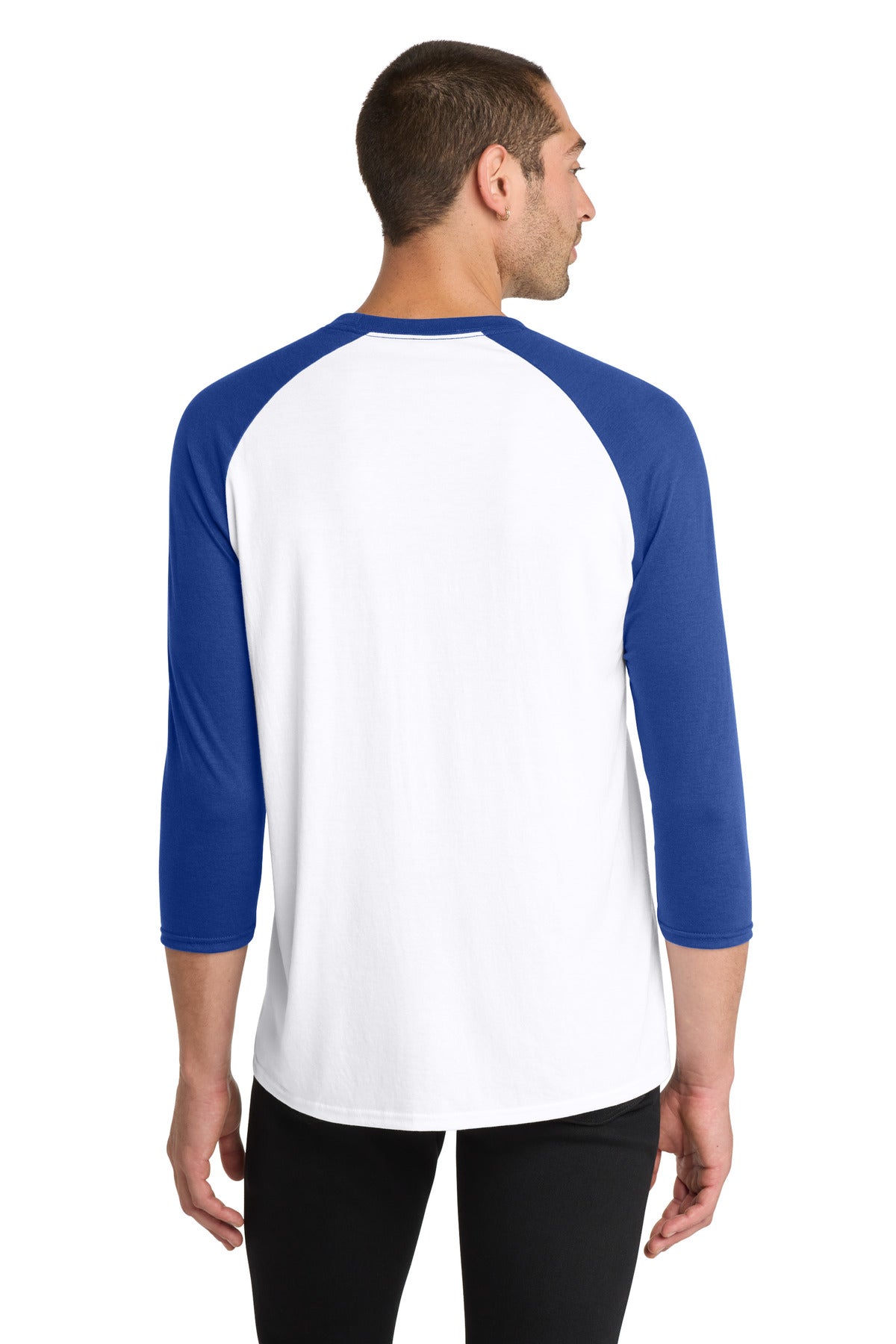 District  Perfect Tri 3/4-Sleeve Raglan - Deep Royal/ White