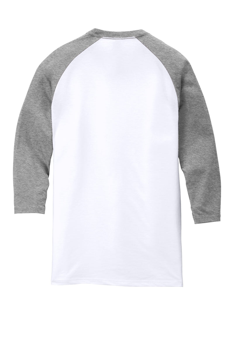 District  Perfect Tri 3/4-Sleeve Raglan - Grey Frost/ White