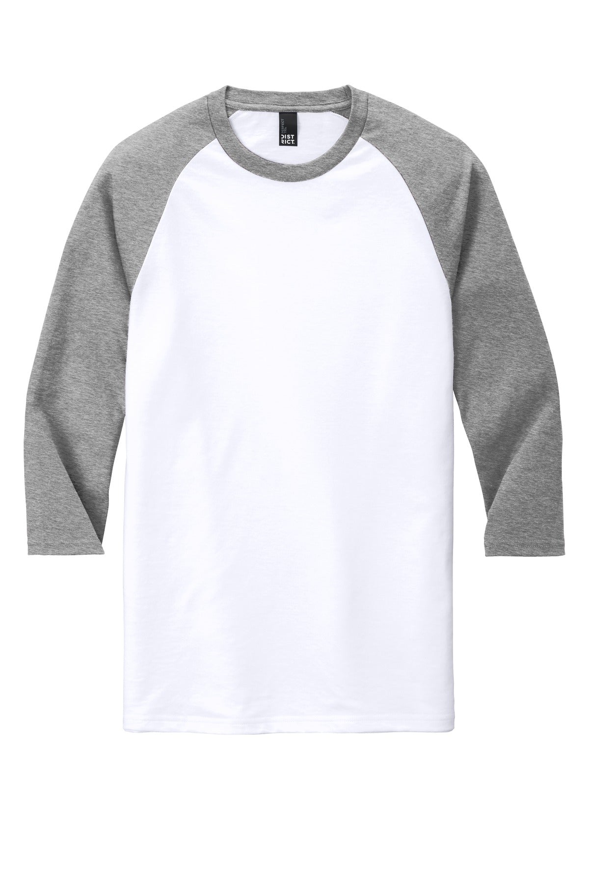 District  Perfect Tri 3/4-Sleeve Raglan - Grey Frost/ White