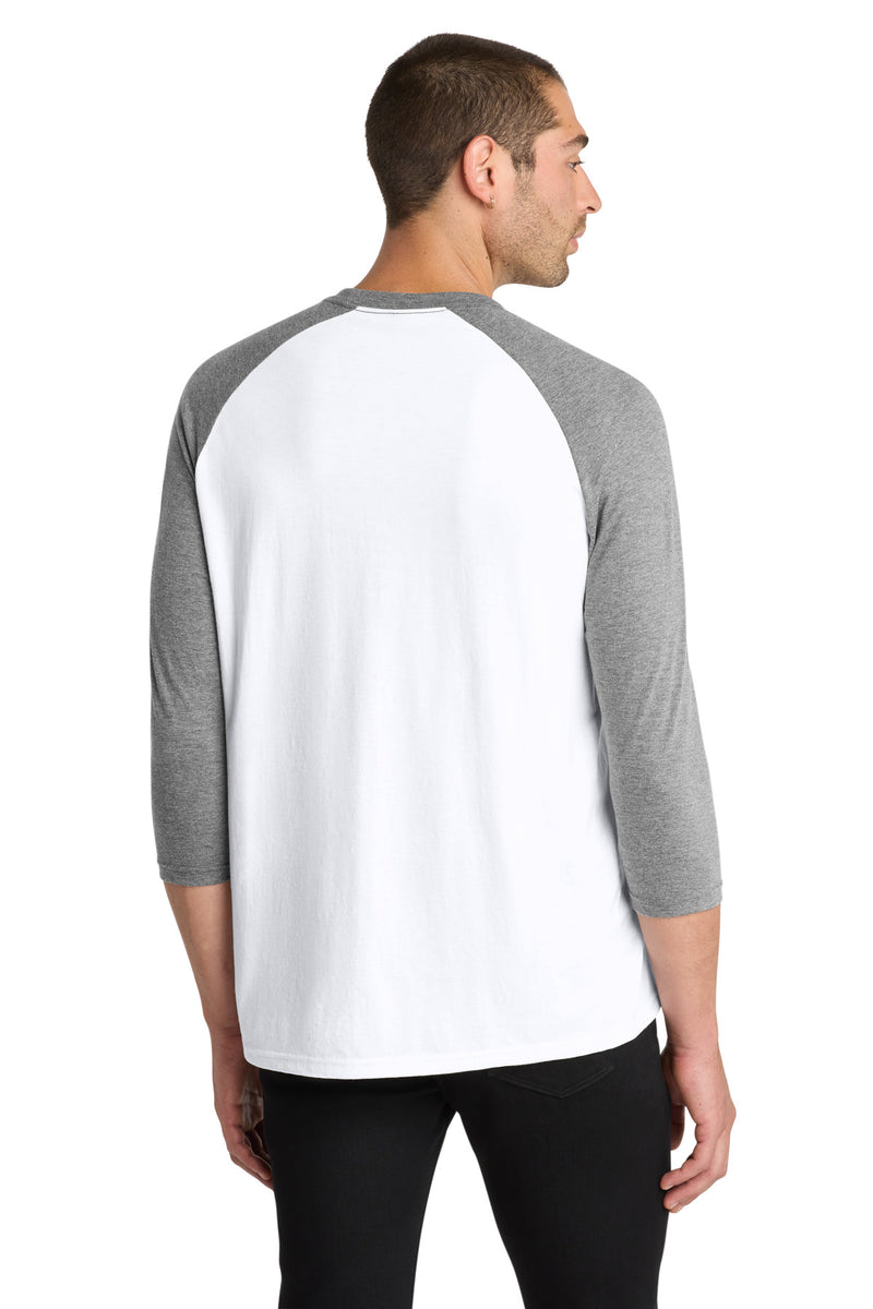 District  Perfect Tri 3/4-Sleeve Raglan - Grey Frost/ White