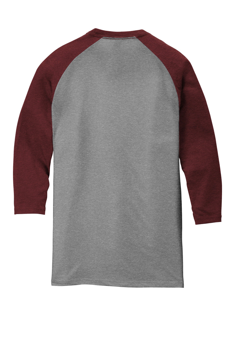 District  Perfect Tri 3/4-Sleeve Raglan - Maroon Frost/ Grey Frost