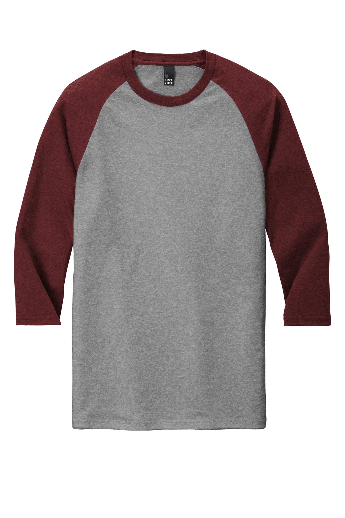 District  Perfect Tri 3/4-Sleeve Raglan - Maroon Frost/ Grey Frost