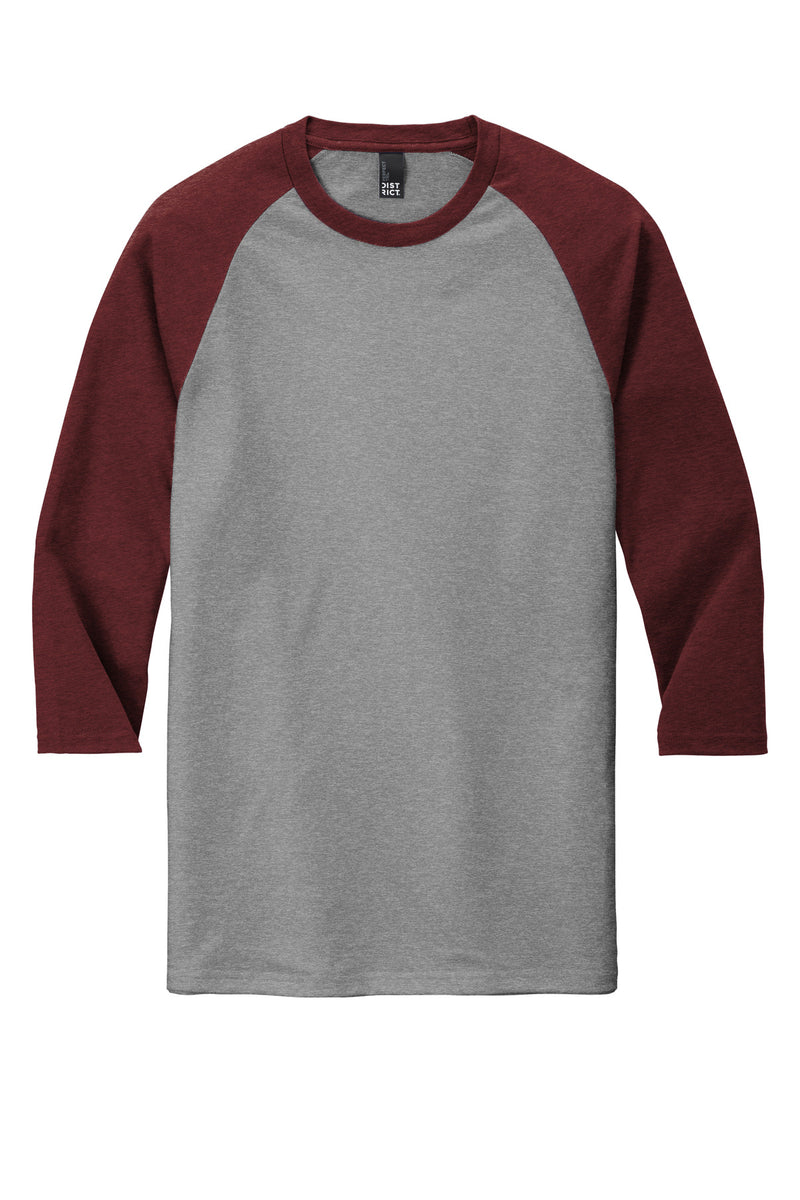 District  Perfect Tri 3/4-Sleeve Raglan - Maroon Frost/ Grey Frost
