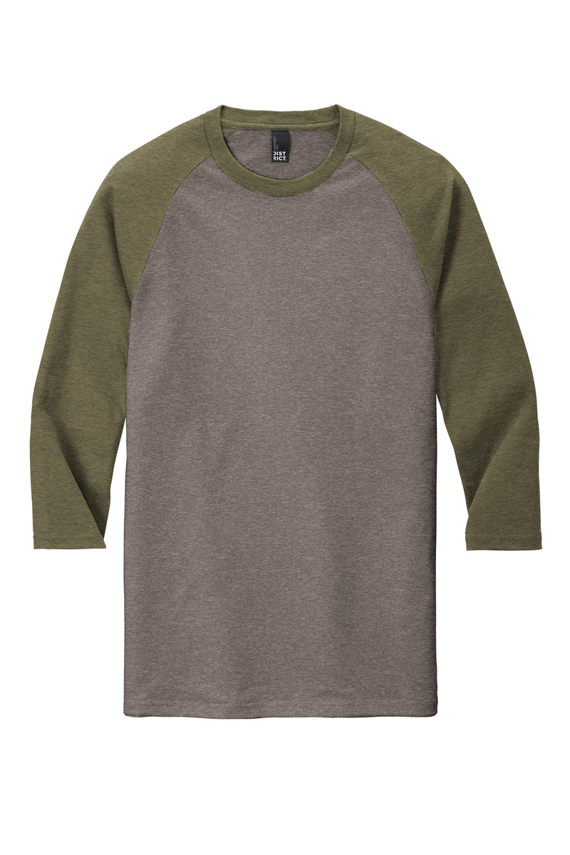 District  Perfect Tri 3/4-Sleeve Raglan - Military Green Frost/ Grey Frost