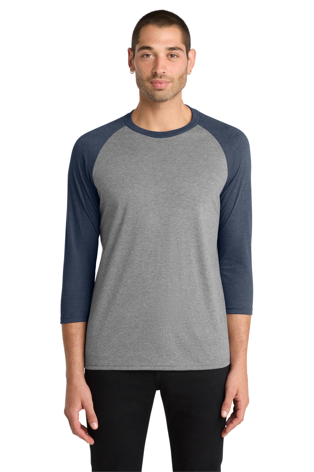 District  Perfect Tri 3/4-Sleeve Raglan - Navy Frost/ Grey Frost