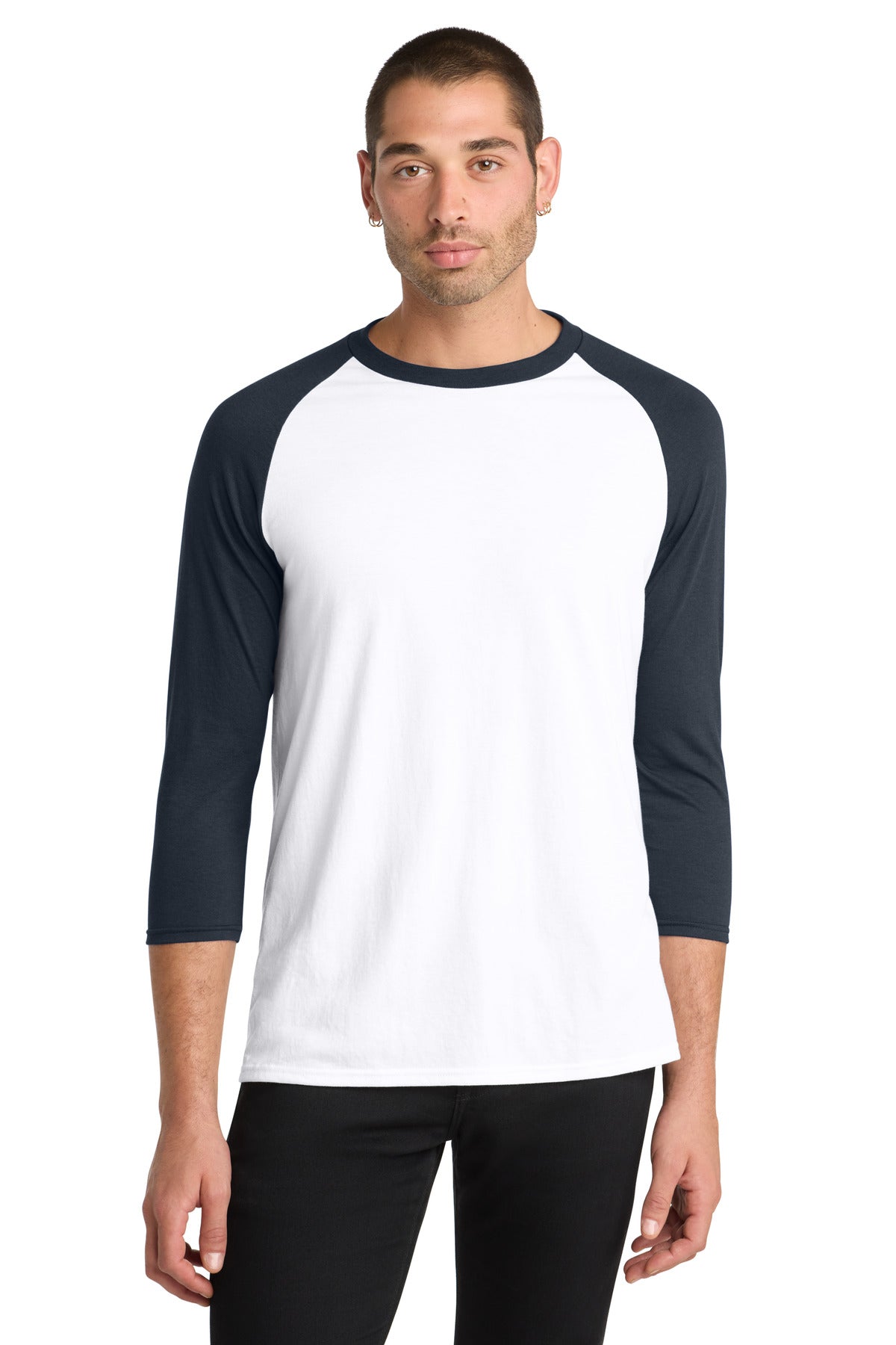 District  Perfect Tri 3/4-Sleeve Raglan - New Navy/ White