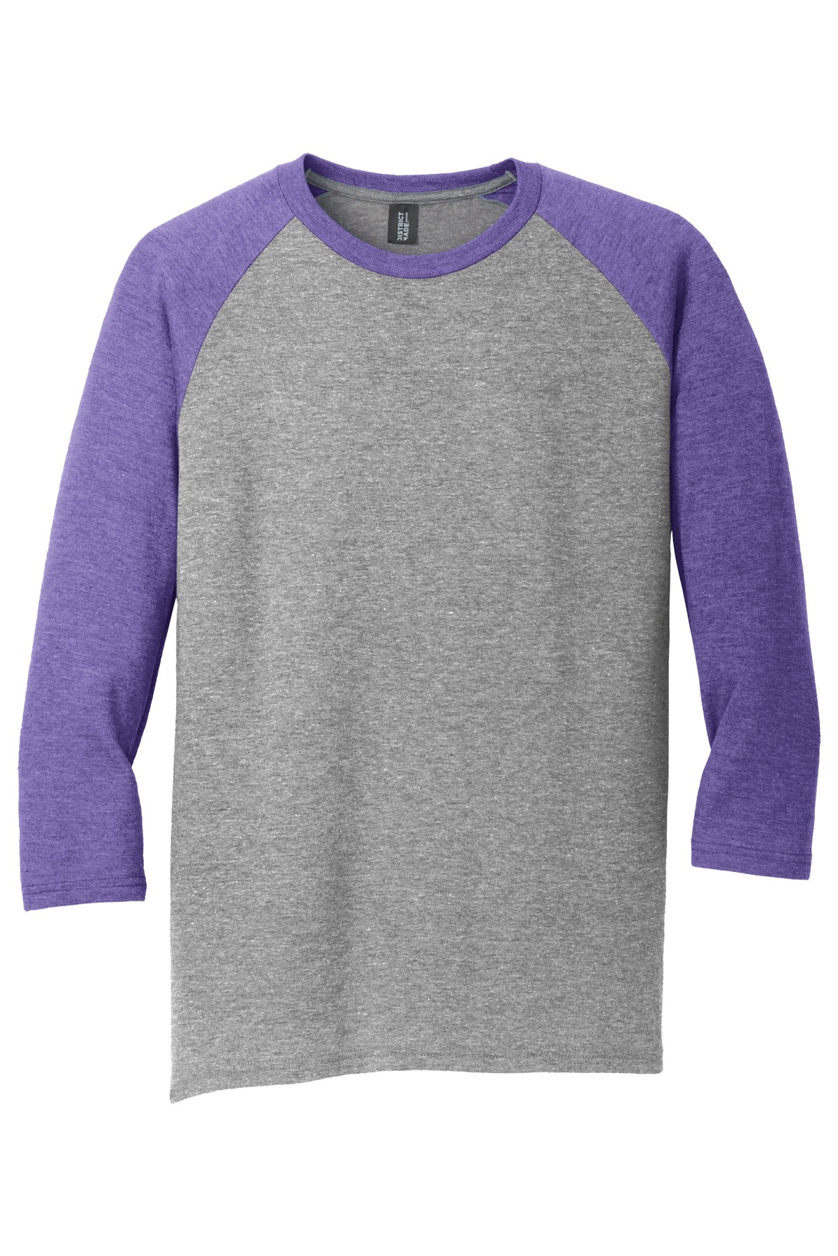 District  Perfect Tri 3/4-Sleeve Raglan - Purple Frost/ Grey Frost