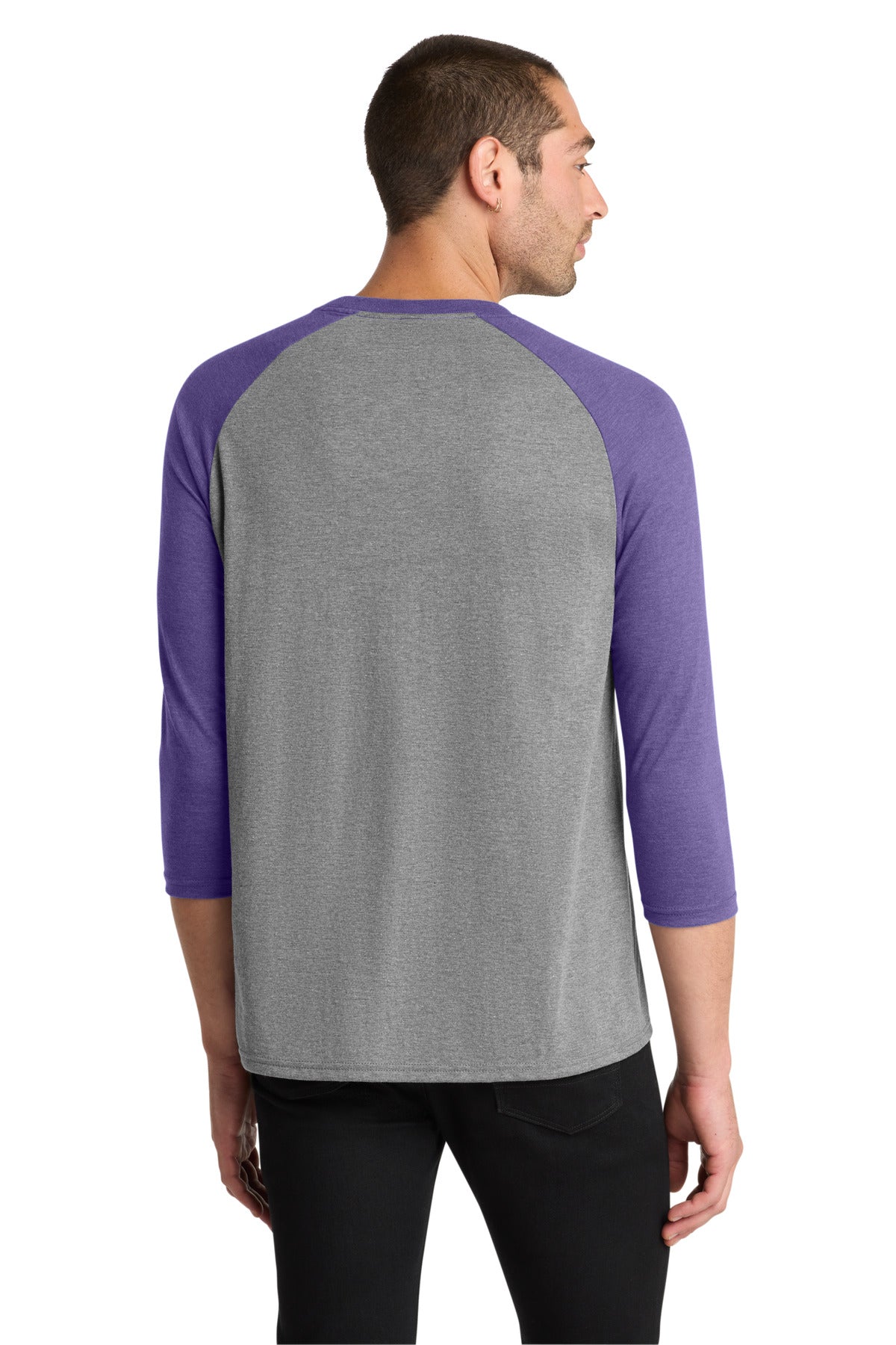 District  Perfect Tri 3/4-Sleeve Raglan - Purple Frost/ Grey Frost