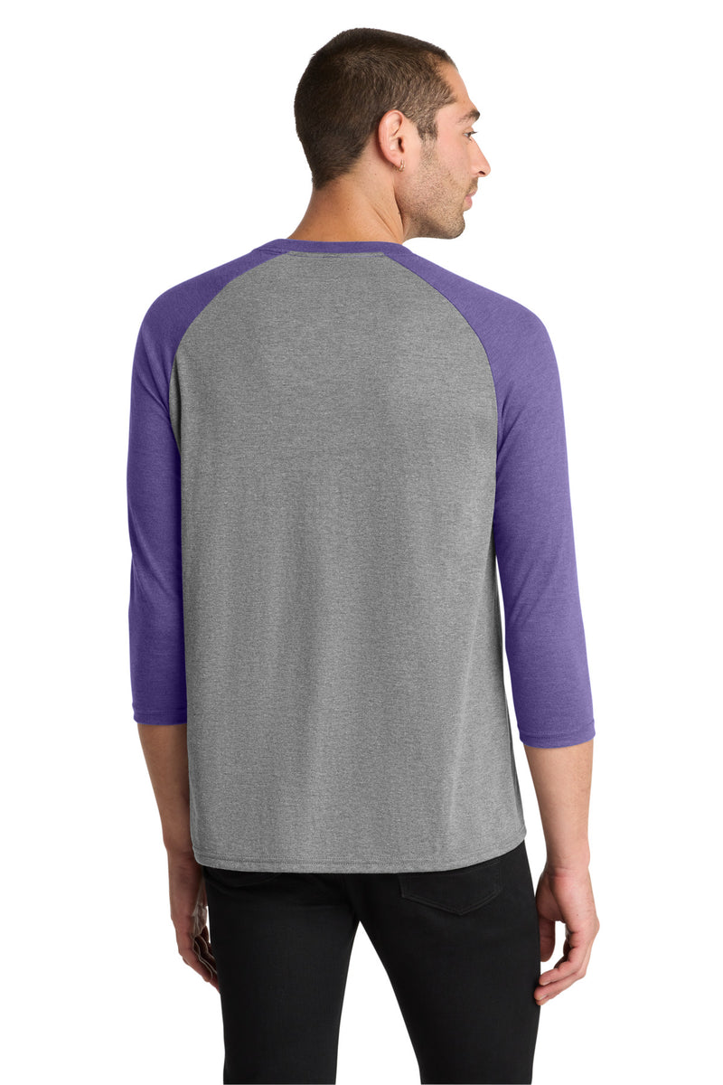 District  Perfect Tri 3/4-Sleeve Raglan - Purple Frost/ Grey Frost