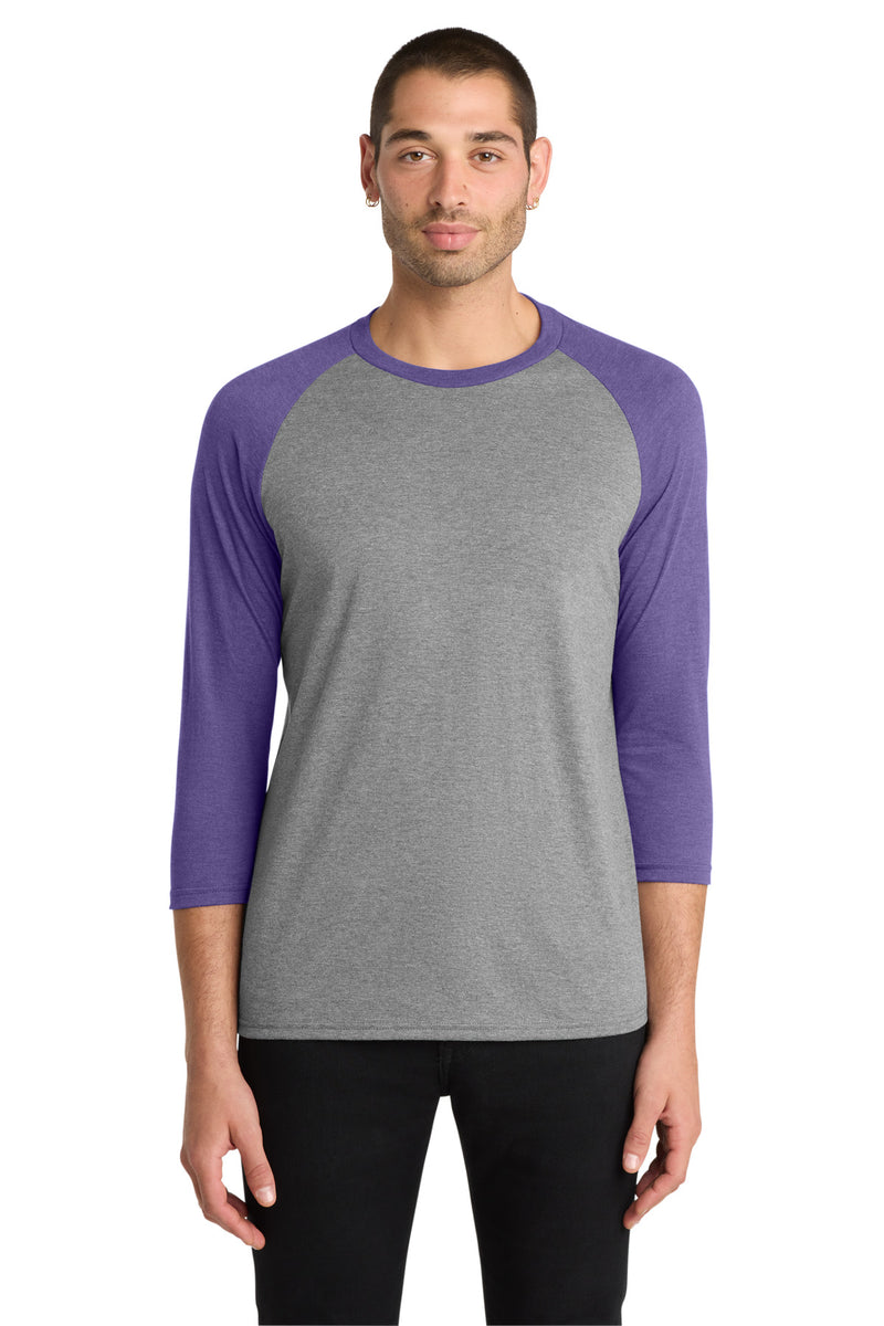 District  Perfect Tri 3/4-Sleeve Raglan - Purple Frost/ Grey Frost