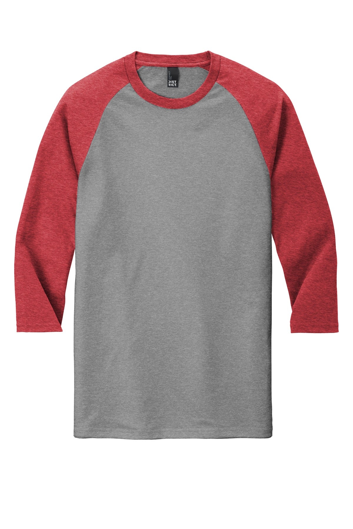 District  Perfect Tri 3/4-Sleeve Raglan - Red Frost/ Grey Frost