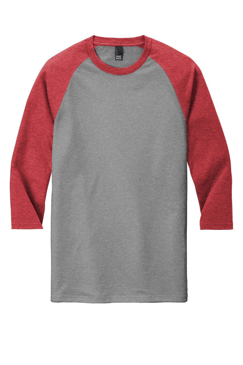 District  Perfect Tri 3/4-Sleeve Raglan - Red Frost/ Grey Frost