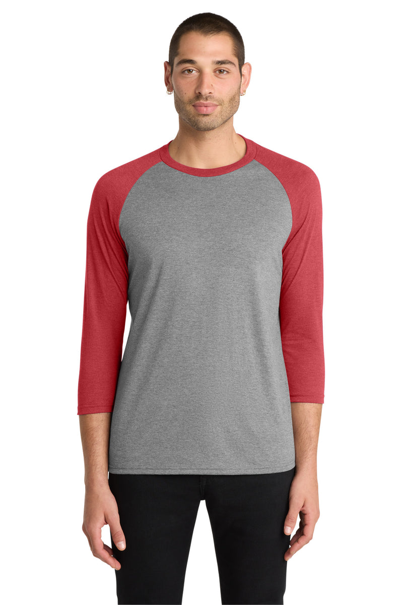 District  Perfect Tri 3/4-Sleeve Raglan - Red Frost/ Grey Frost