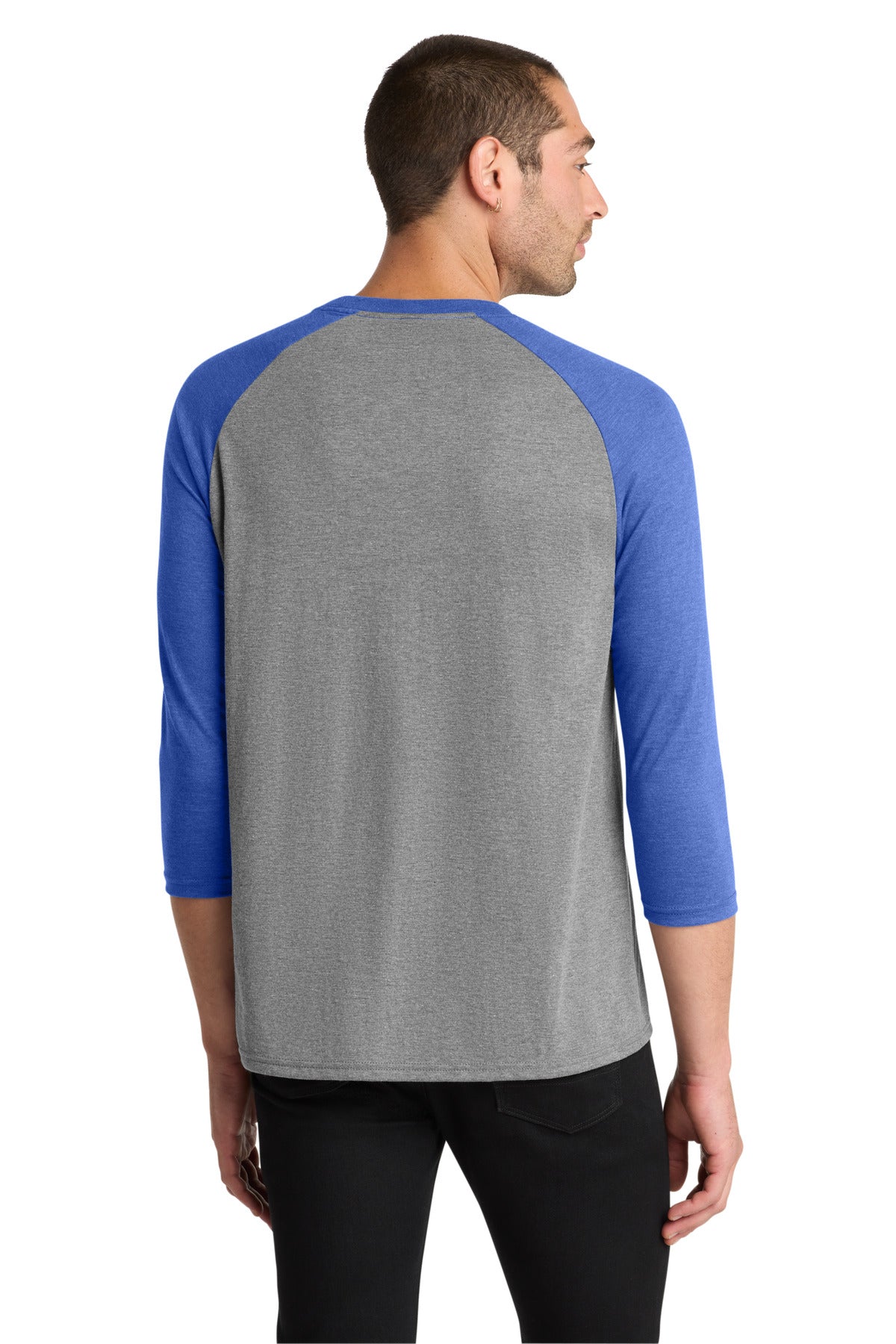 District  Perfect Tri 3/4-Sleeve Raglan - Royal Frost/ Grey Frost