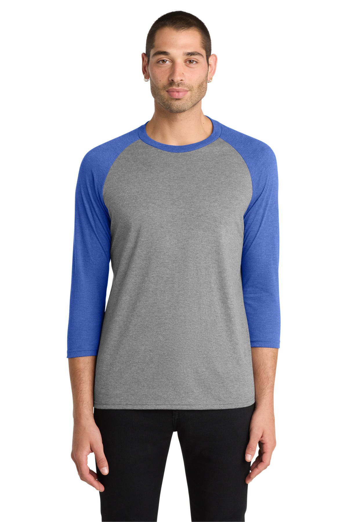 District  Perfect Tri 3/4-Sleeve Raglan - Royal Frost/ Grey Frost