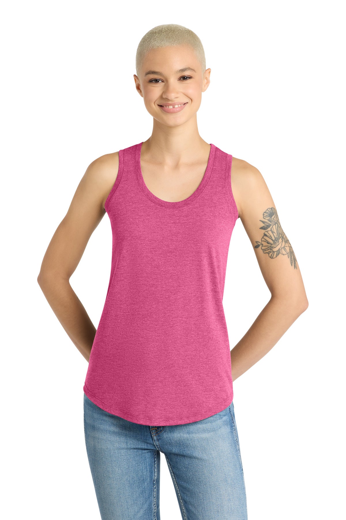 District  Women's Perfect Tri Racerback Tank - Fuchsia Frost