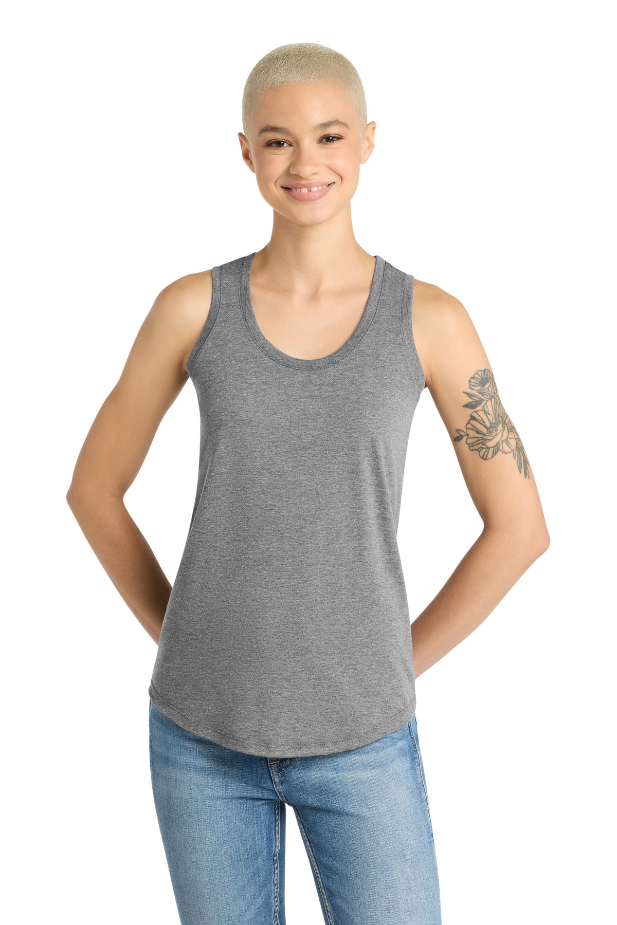 District  Women's Perfect Tri Racerback Tank - Grey Frost