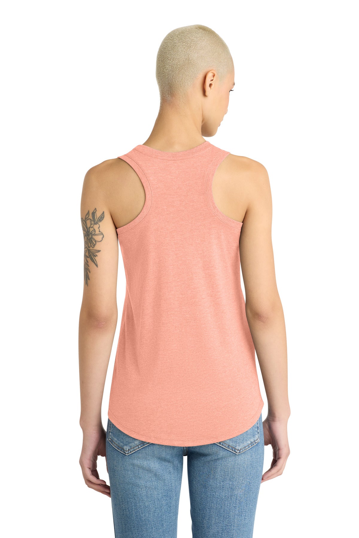District  Women's Perfect Tri Racerback Tank - Heathered Dusty Peach