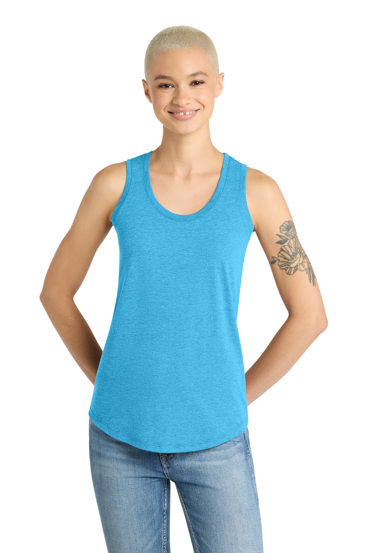 District  Women's Perfect Tri Racerback Tank - Turquoise Frost