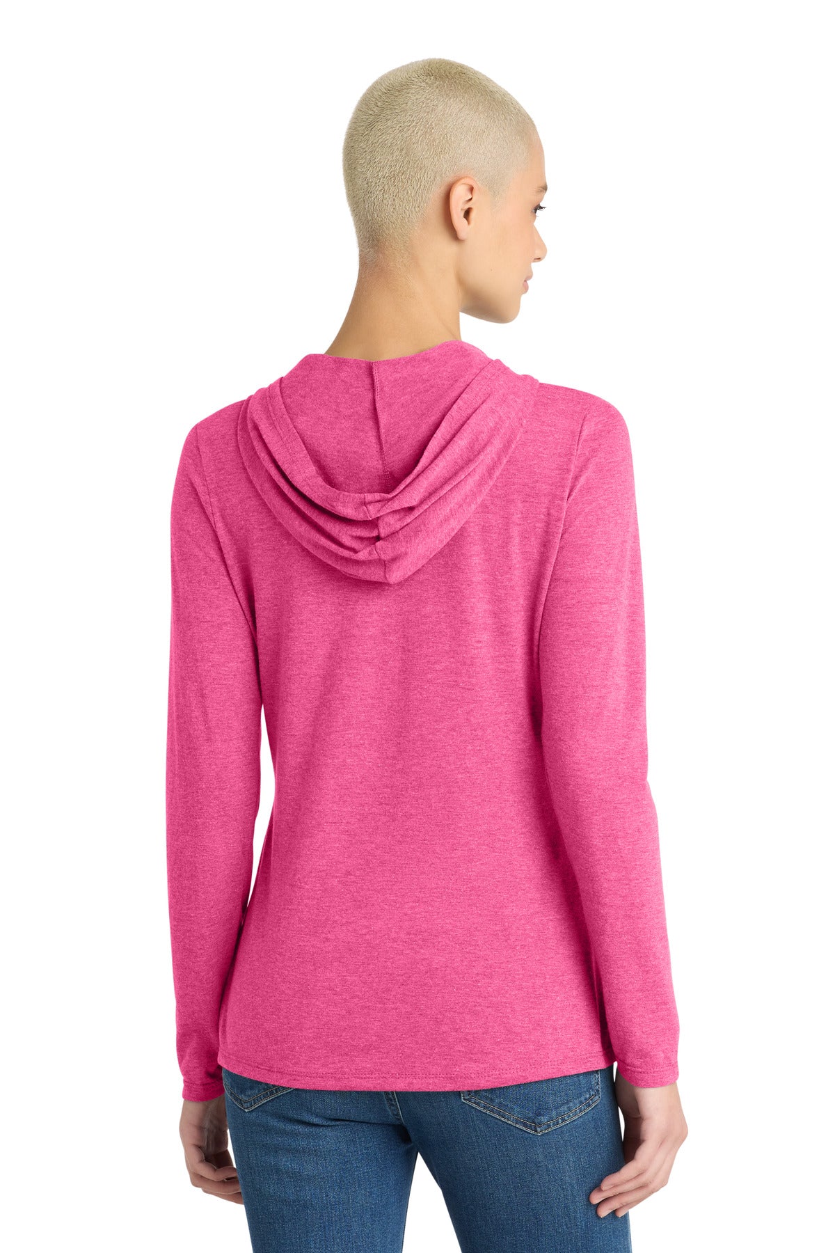 District Women's Perfect Tri Long Sleeve Hoodie - Fuchsia Frost