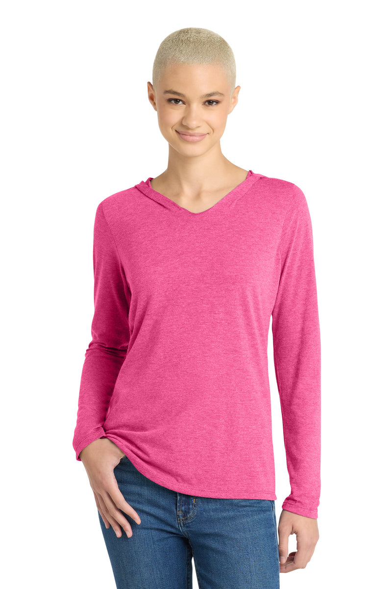 District Women's Perfect Tri Long Sleeve Hoodie - Fuchsia Frost