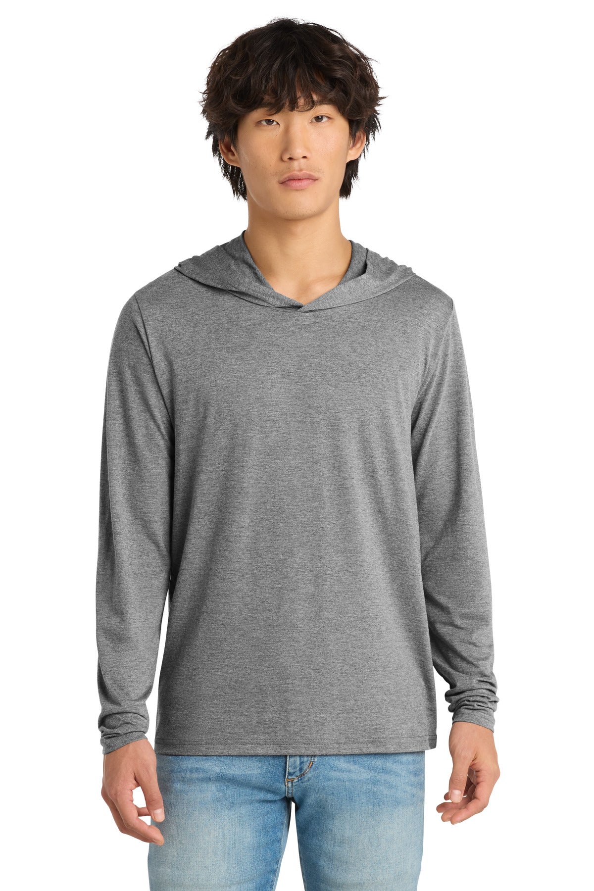 District Perfect Tri Long Sleeve Hoodie - Grey Frost